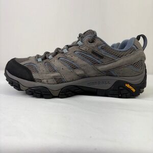 Merrell Moab 2 Vent Waterproof Hiking Shoes‎ Women 9.5 Wide Grey Blue Vibram